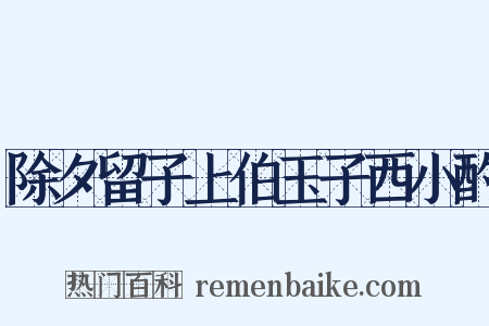 除夕留子上伯玉子西小酌是什么意思的图片